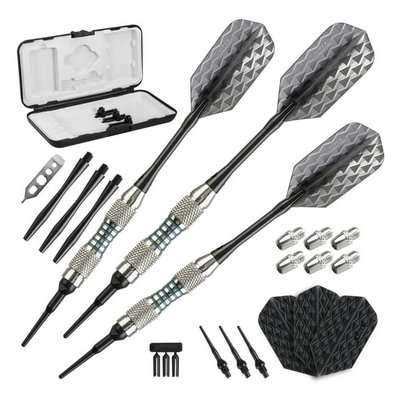 Viper Bobcat Adjustable Soft Tip Darts - Customize Weight 16-18g - Includes Add-a-Grams, Tips, Flight Protectors, Case