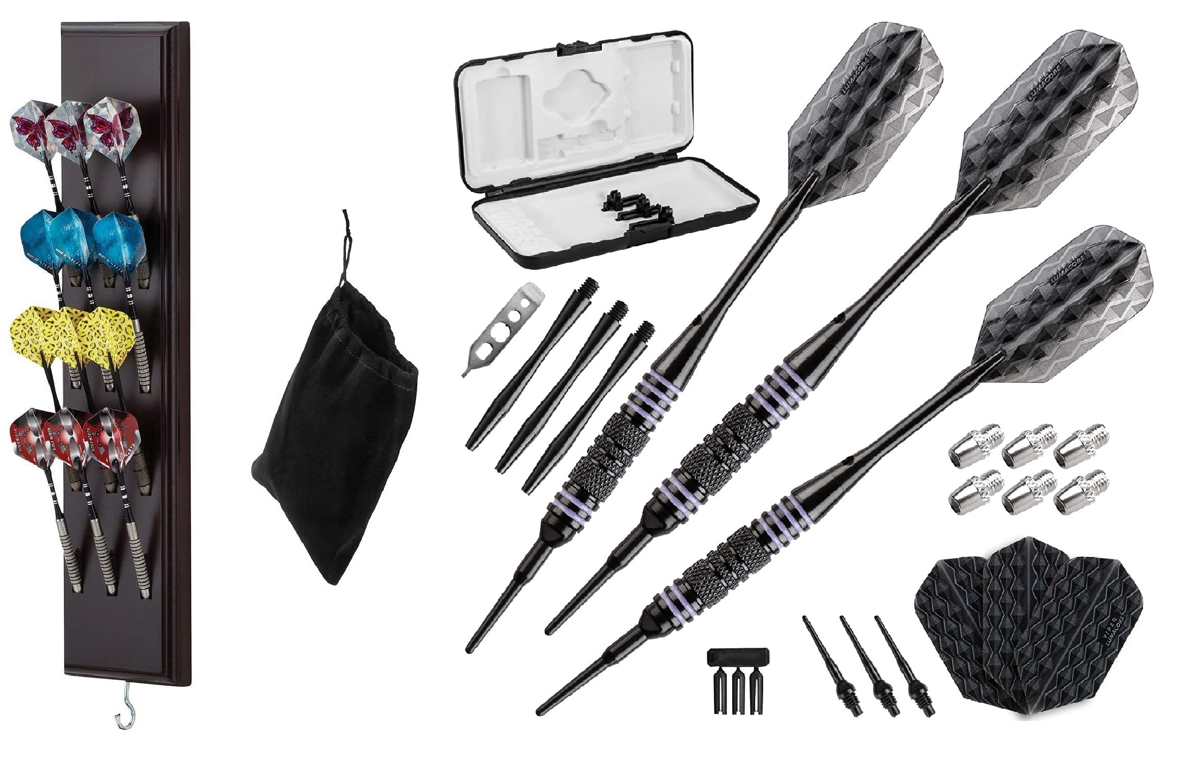 Viper Bobcat Soft Tip Darts with Storage/Travel Case and Dart Caddy Dart Holder/Stand with Accessory Storage Bag