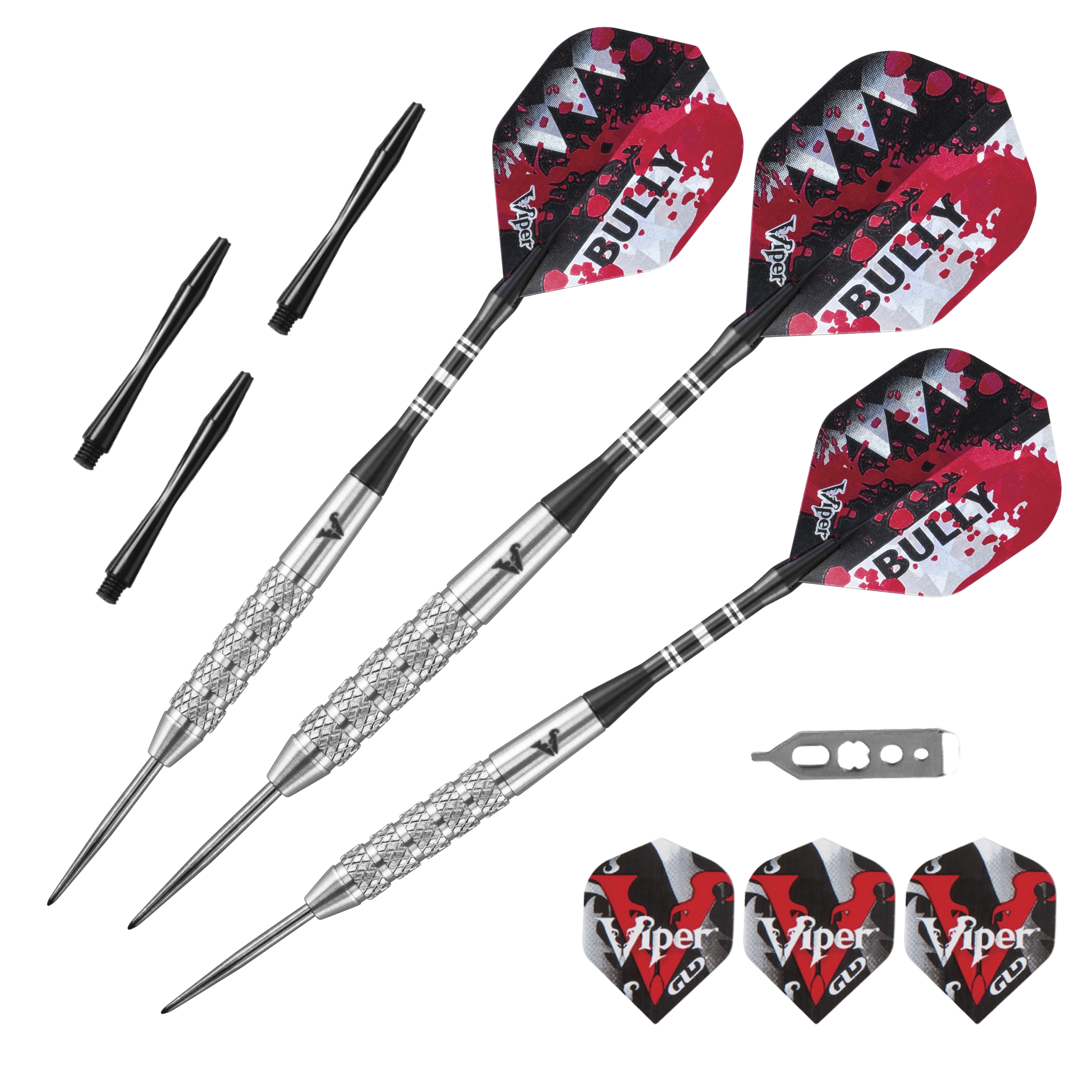 Viper Bully 24 Gram Silver Tungsten Steel Tip Darts Set