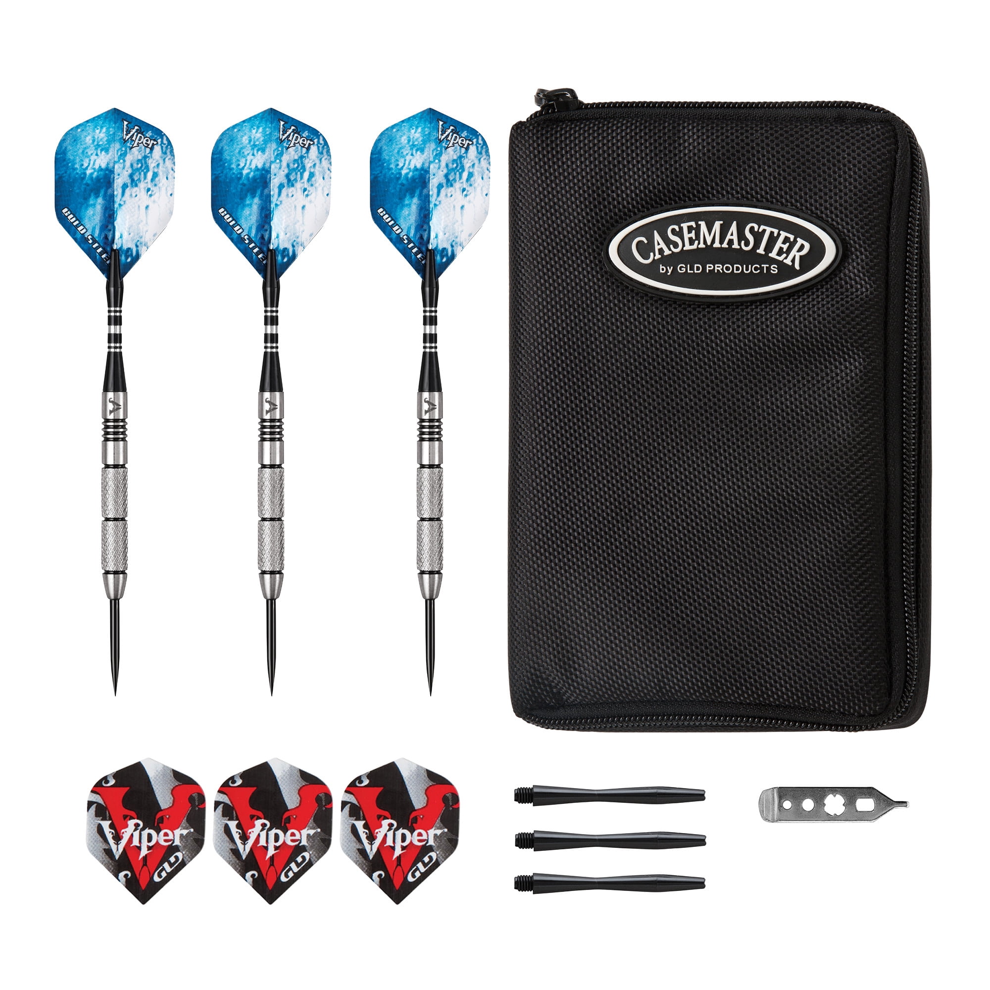 Viper Cold Steel 80% Tungsten 21 Gram Steel Tip Darts & Casemaster Select Black Dart Case