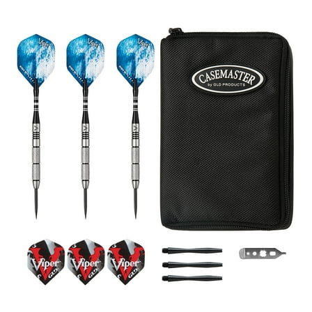 Viper Cold Steel 80% Tungsten 21 Gram Steel Tip Darts & Casemaster Select Black Dart Case