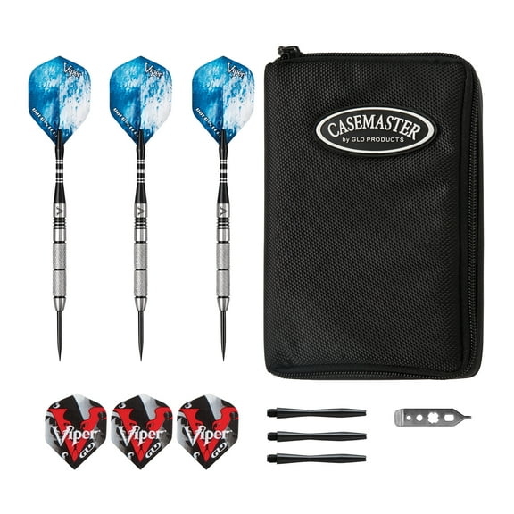 Viper Cold Steel 80% Tungsten 21 Gram Steel Tip Darts & Casemaster Select Black Dart Case