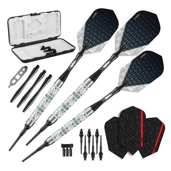 Viper Diamond Darts 90% Tungsten Soft Tip Dart Set Turquoise Rings, 18 Grams