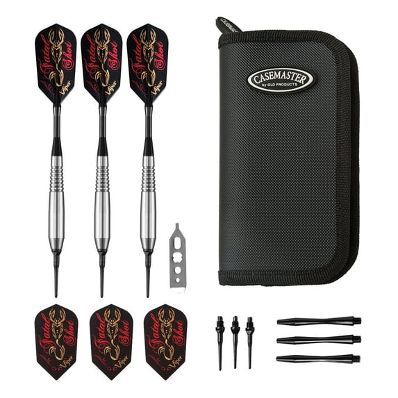 Viper Fatal Shot 18 Gram Soft Tip Darts & Casemaster Deluxe Black Dart Case