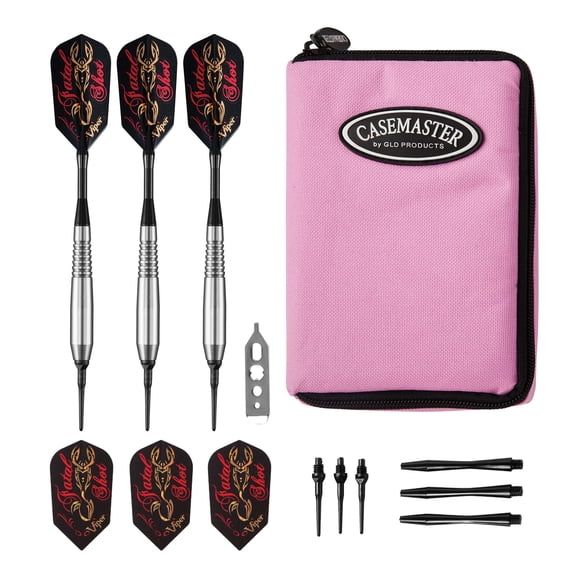 Viper Fatal Shot Underground Soft Tip Darts & Casemaster Pink Select Dart Case