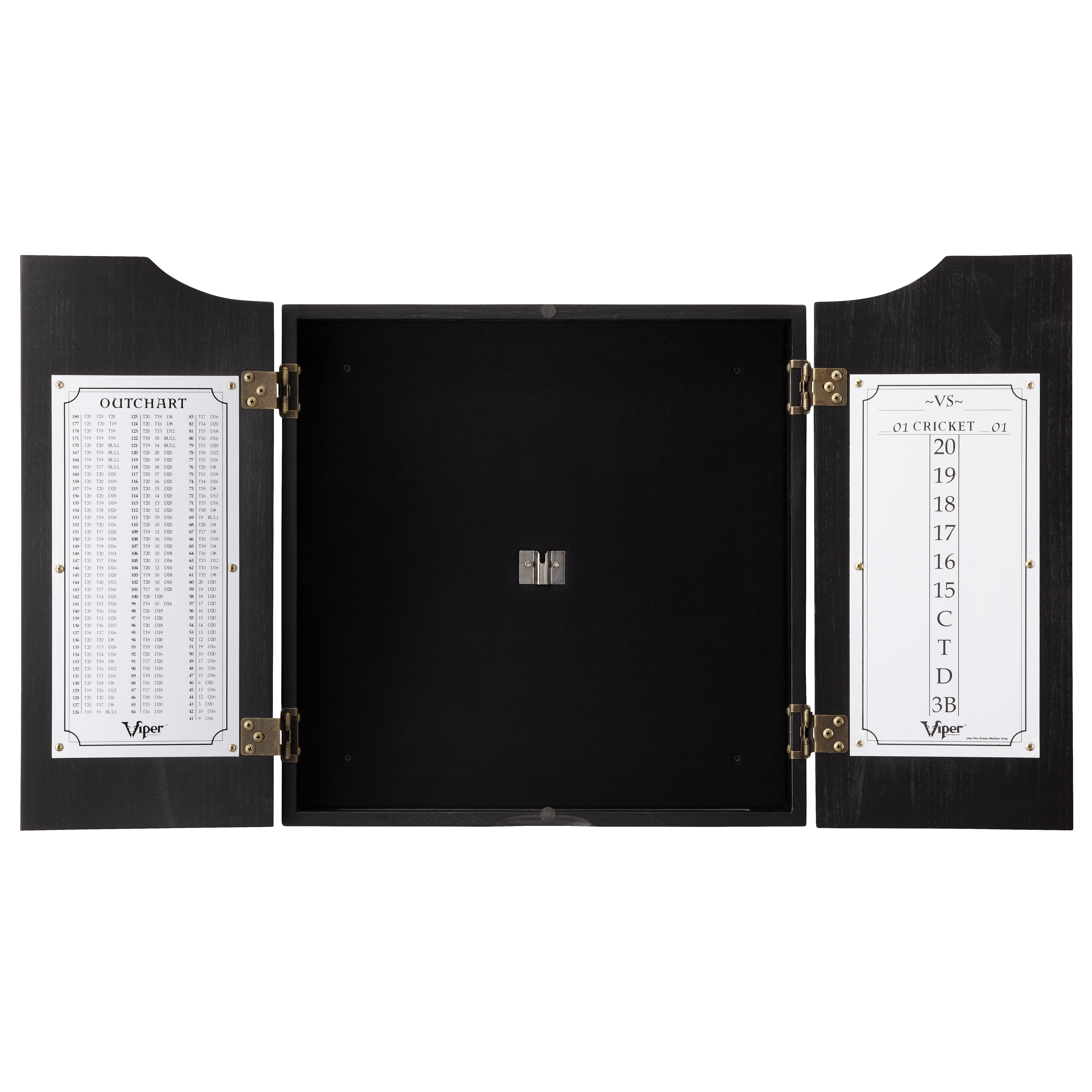 Hudson Black Solid Pine Dartboard Cabinet with Scoreboard