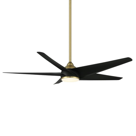 Viper Indoor and Outdoor 5-Blade Smart Ceiling Fan 60in Soft Brass Matte Black with 3000K LED Light Kit and Remote Control