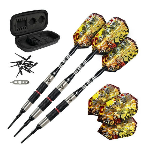 Viper Jaguar 80% Tungsten Soft Tip Dart Set, Silver, 18 Grams