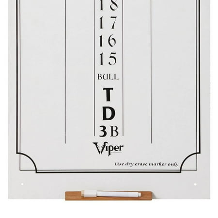 Viper - Large Cricket Dart Board Game Wall Hanging Dry Erase Scoreboard - White