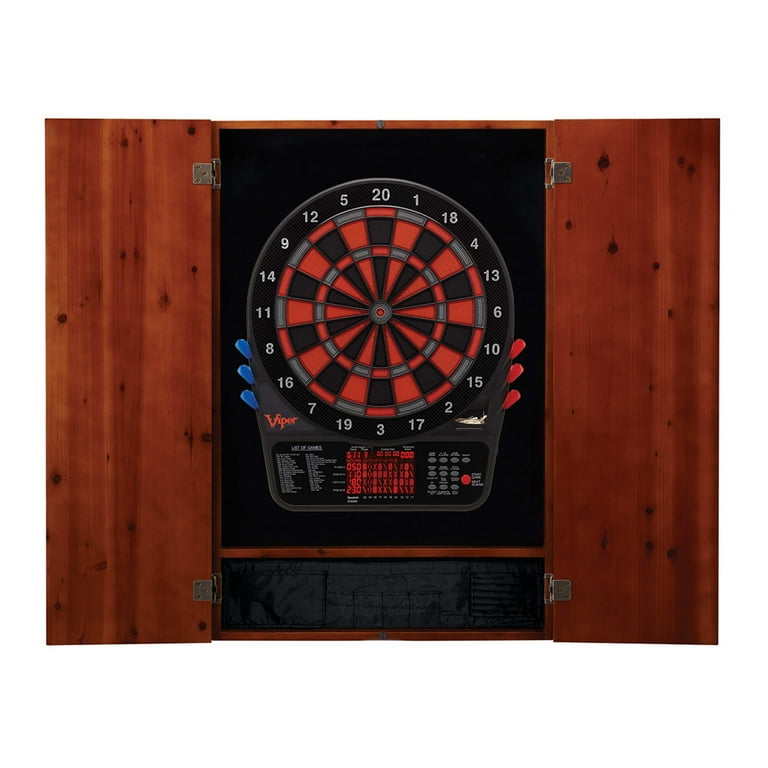 Viper Metropolitan Cinnamon Soft Tip Dartboard Cabinet and Viper 800 Electronic Dartboard