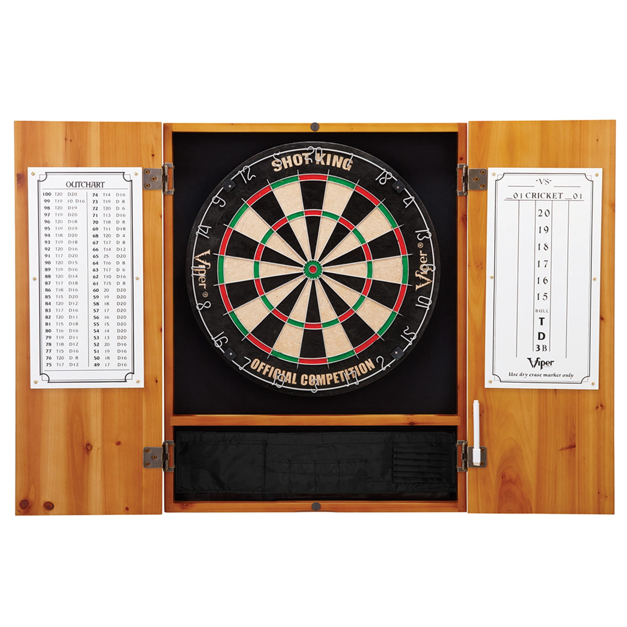 Viper Metropolitan Dartboard Cabinet and Shot King Bristle Dartboard