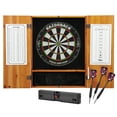 thumbnail image 1 of Viper Metropolitan Sisal Fiber Bristle Dartboard and Cabinet Bundle: Elite Set (Razorback Dartboard, Darts and Throw Line Light), Oak Finish, 1 of 6