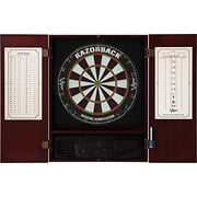 Viper Metropolitan Solid Wood Cabinet & Sisal/Bristle Dartboard Ready-to-Play Bundle Premium Set Razorback Dartboard and Darts, Mahogany Finish