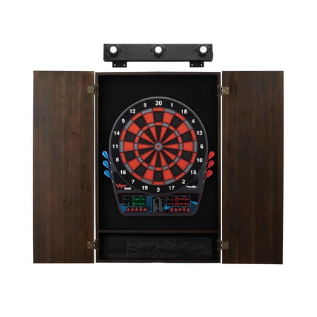 Viper Orion Electronic Dartboard, Metropolitan Espresso Cabinet & Shadow Buster Dartboard Light Bundle