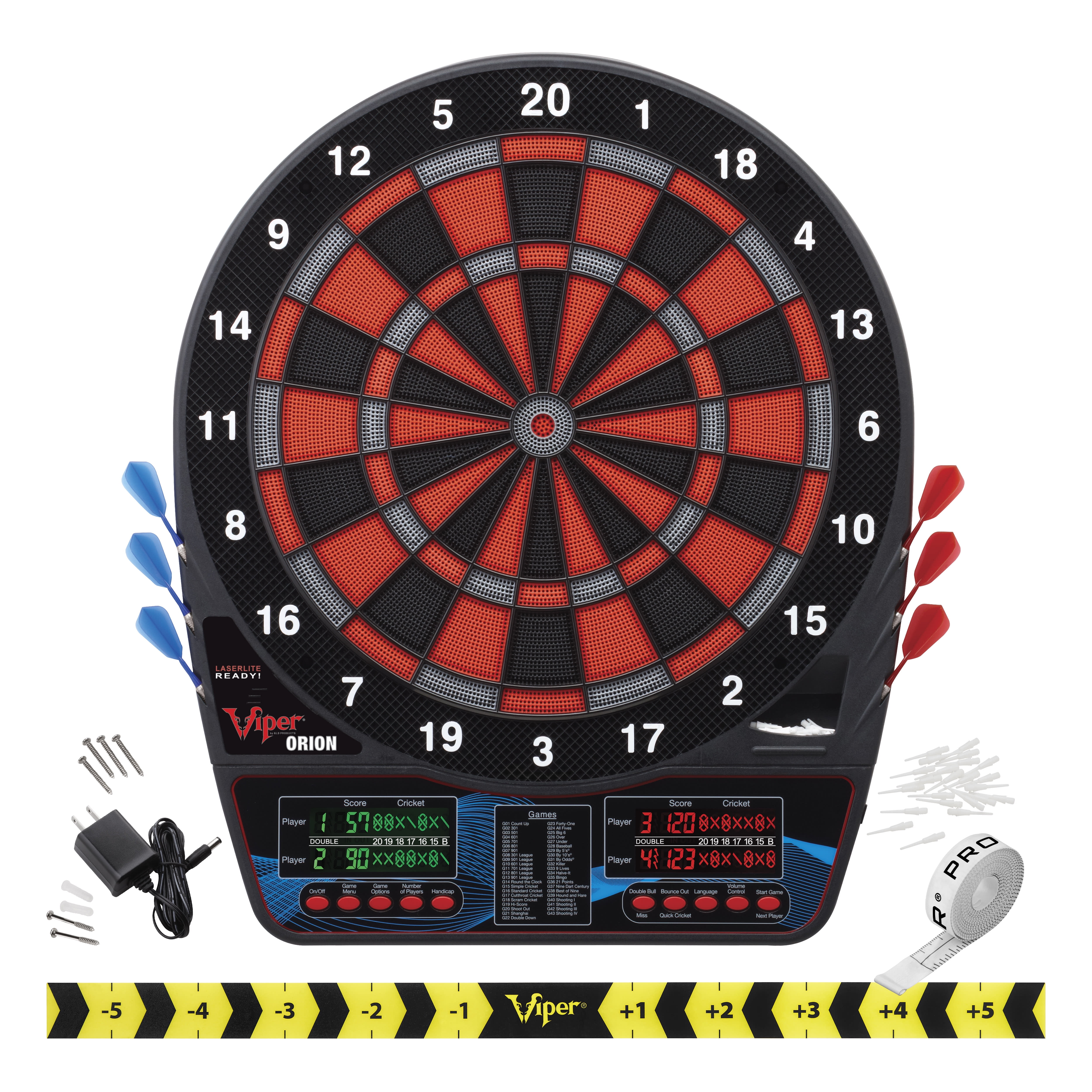 Viper Orion Black and Red Electronic Dartboard with Darts