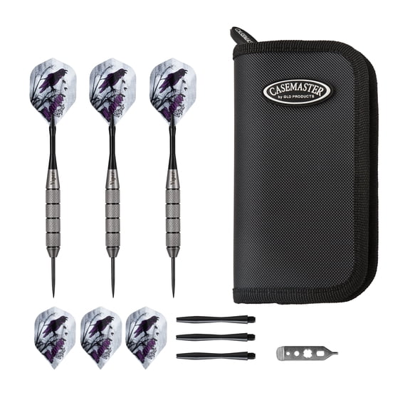 Viper Raven 25 Gram Steel Tip Darts & Casemaster Deluxe Black Dart Case