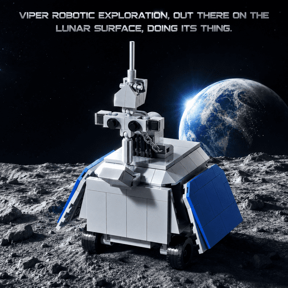 Viper Robotic Lunar Rover Building Set, 263 Pcs Space Exploration Robot Model, Aerospace Collectible Bricks Gift for Kids Teens Adults
