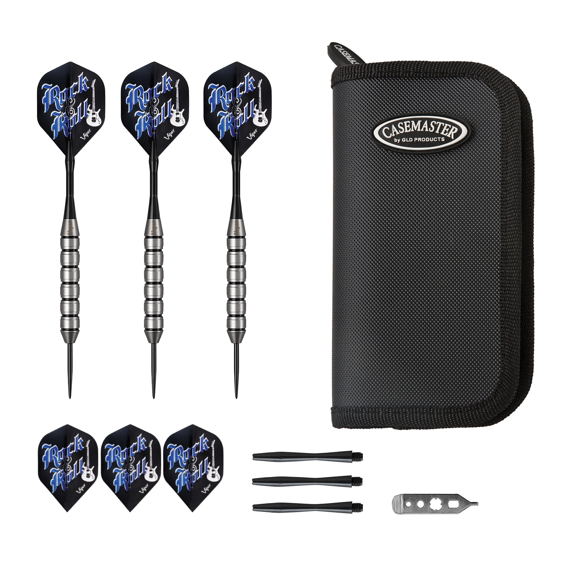 Viper Rock & Roll 23 Gram Steel Tip Darts & Casemaster Deluxe Black Dart Case