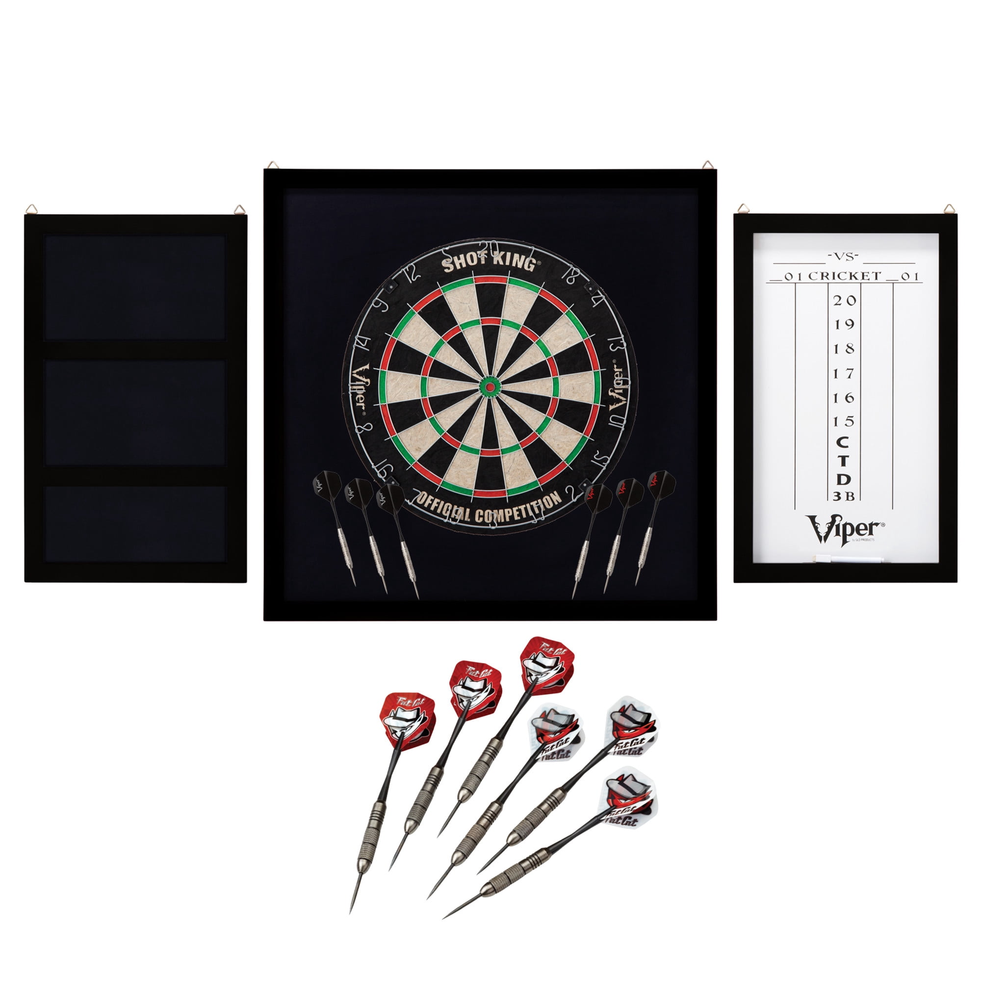 Viper Shot King Sisal Dartboard, Championship Backboard & Twin Pack Tungsten Steel Tip Darts