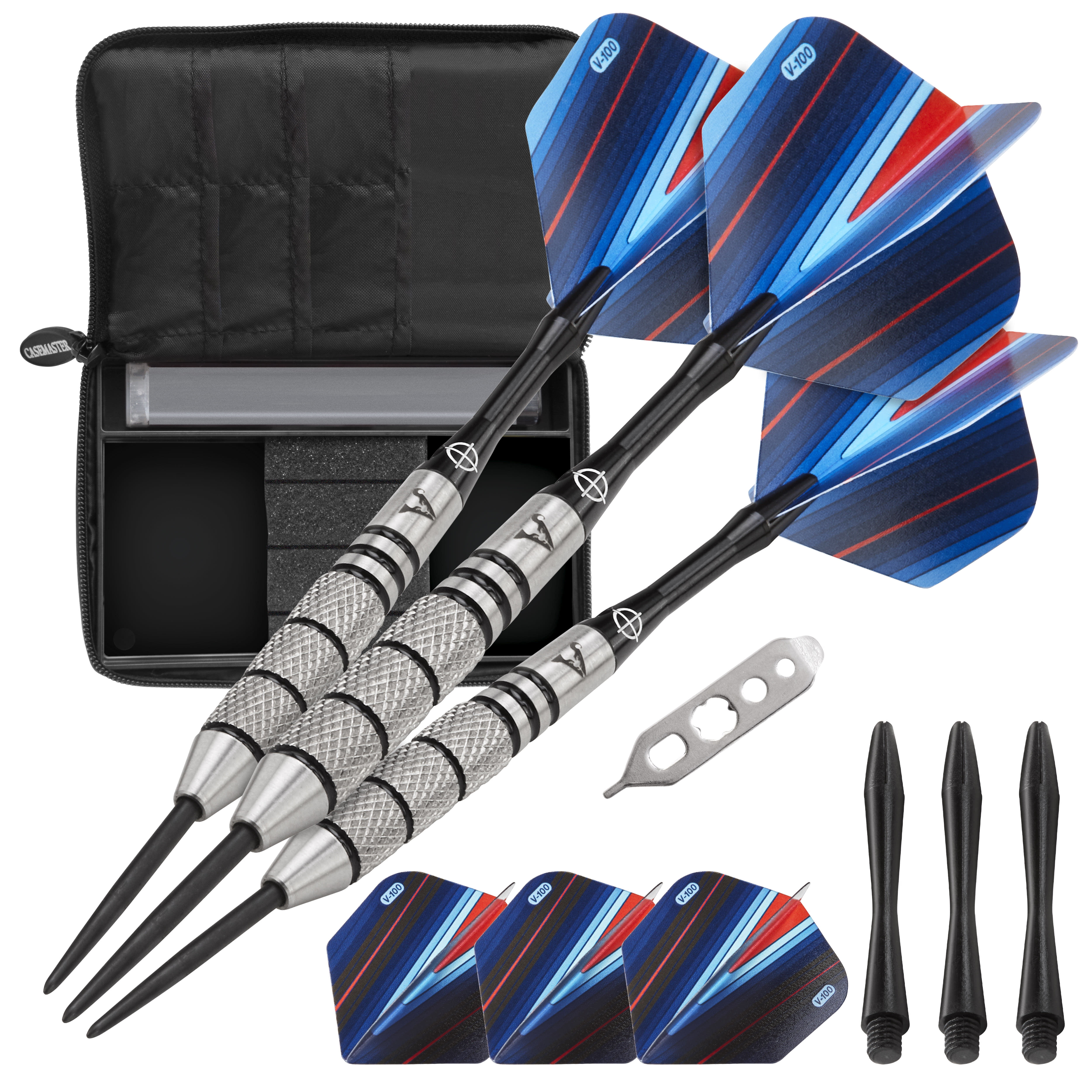 Viper Sidewinder Tungsten Steel Tip Darts 21 Grams and Casemaster Select Pink Nylon Dart Case