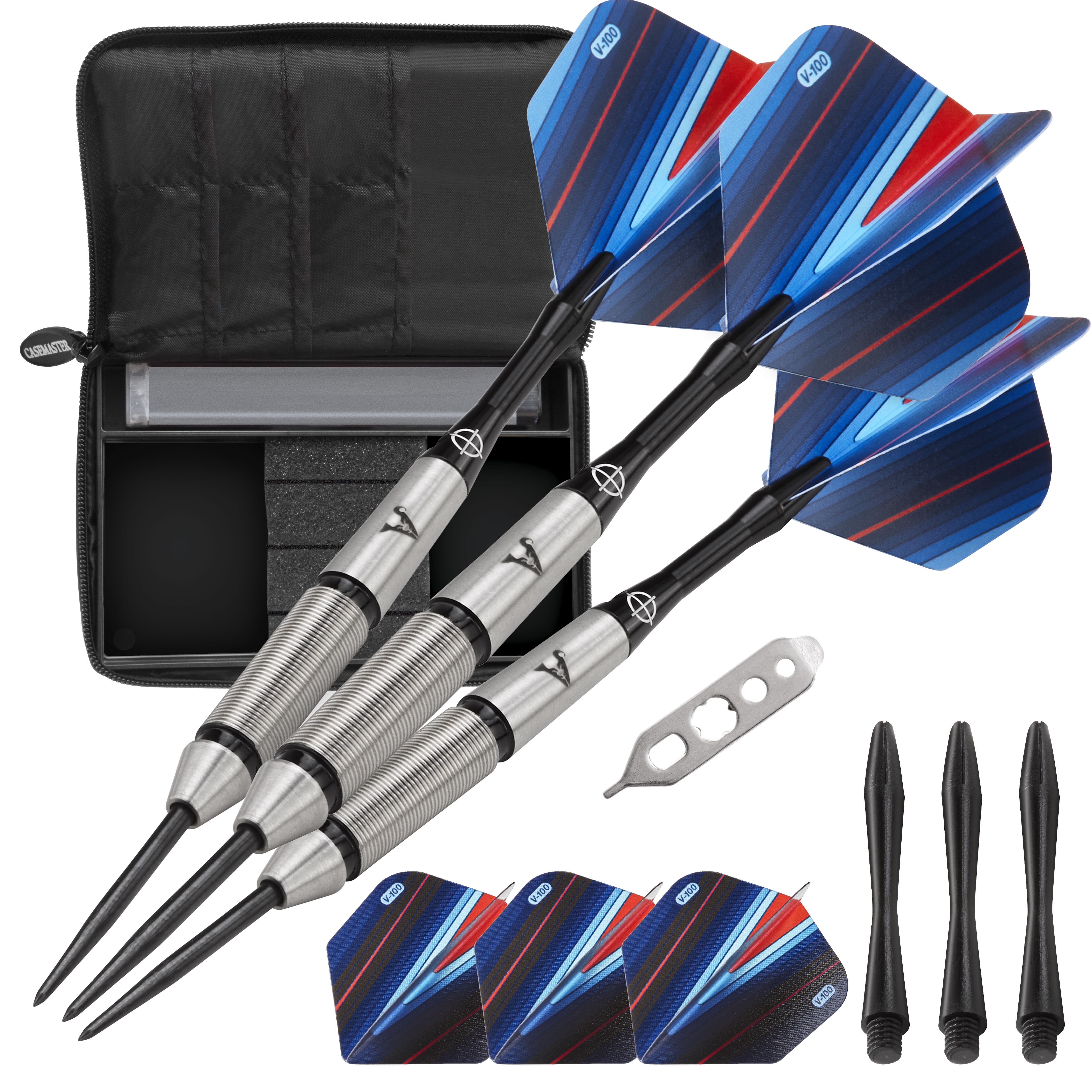 Viper Sidewinder Tungsten Steel Tip Darts 23 Grams and Casemaster Select Pink Nylon Dart Case