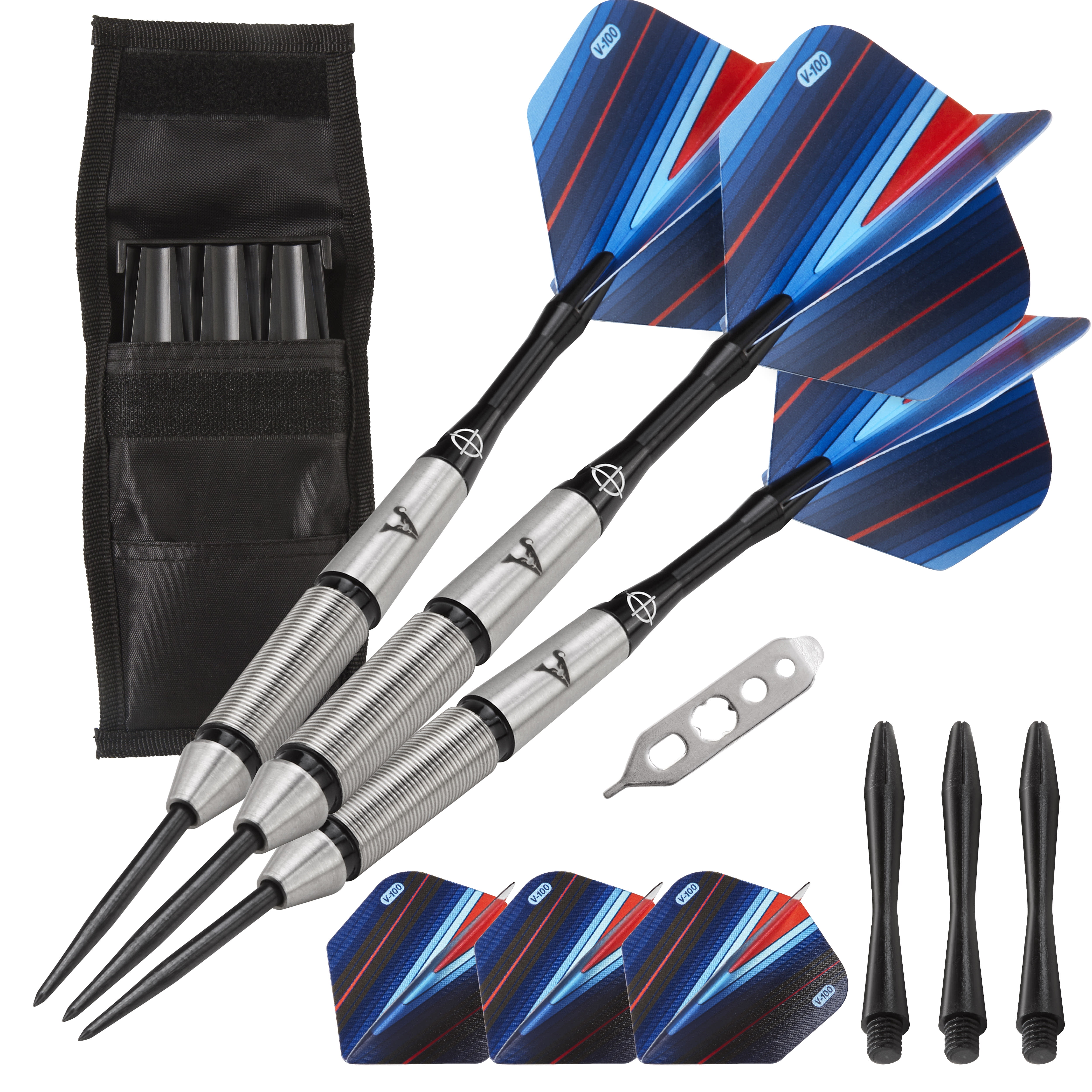 Viper Sidewinder Tungsten Steel Tip Darts 23 Grams and Casemaster Single Black Dart Case