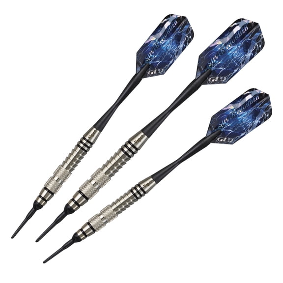 Viper Silver Thunder Soft Tip Dart Set, 2 Knurled Rings, 18 Grams