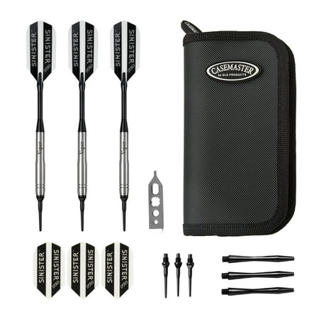Viper Sinister 95% Tungsten 18 Gram Darts Beveled Barrel & Casemaster Deluxe Black Dart Case