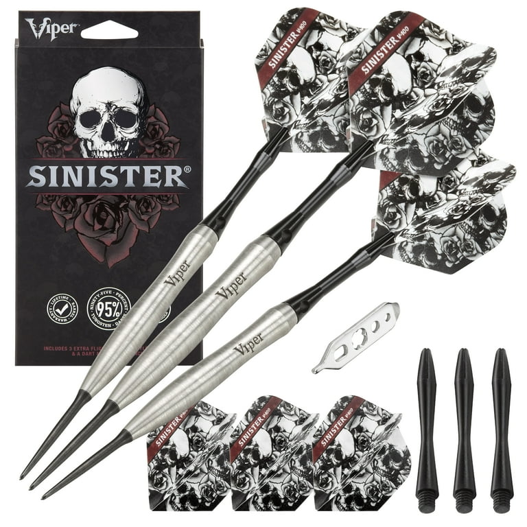 Viper Sinister Steel Tip Darts, 95% Tungsten, 24 Grams, Aluminum