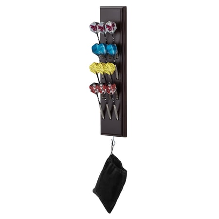 Viper Dart Caddy, Wall Mounted Dart Rack for 12 Darts, Mahogany