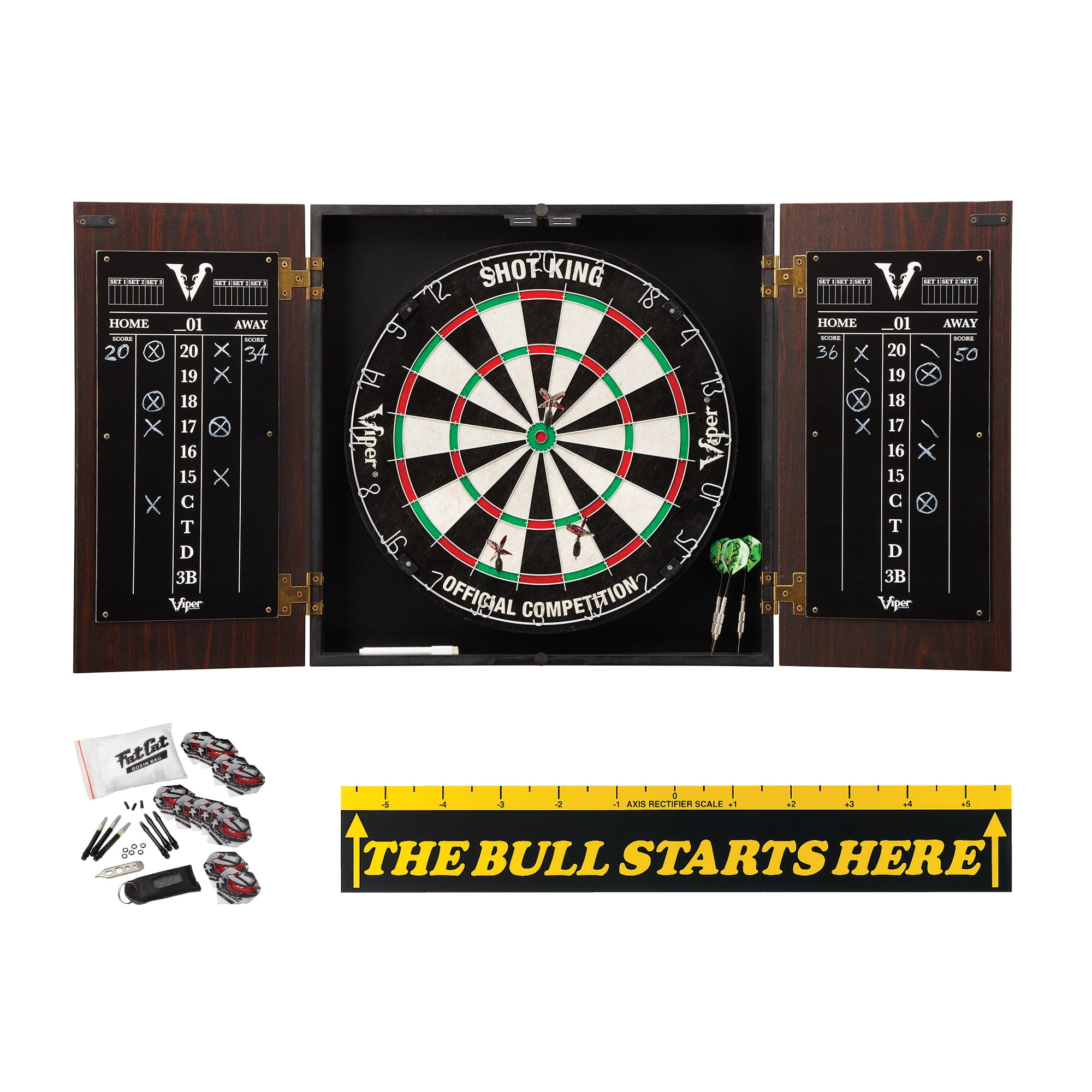 Viper Stadium with Shot King Sisal Dartboard, Steel Tip Accessories Kit & "The Bull