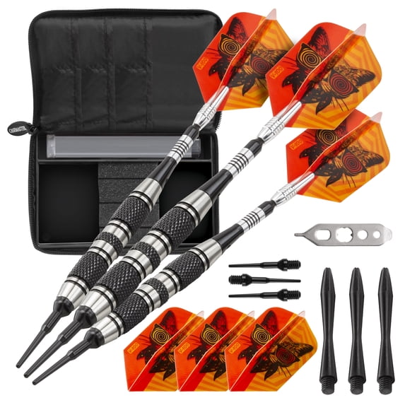 Viper The Freak Soft Tip Darts 3 Knurled Rings Barrel 18 Grams and Casemaster Select Pink Nylon Dart Case