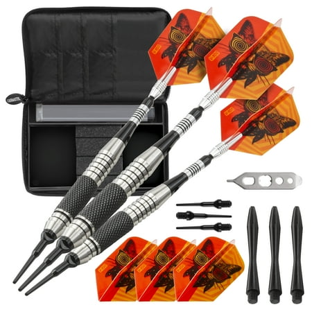 Viper The Freak Soft Tip Darts Knurled and Grooved Barrel 18 Grams and Casemaster Select Black Nylon Dart Case