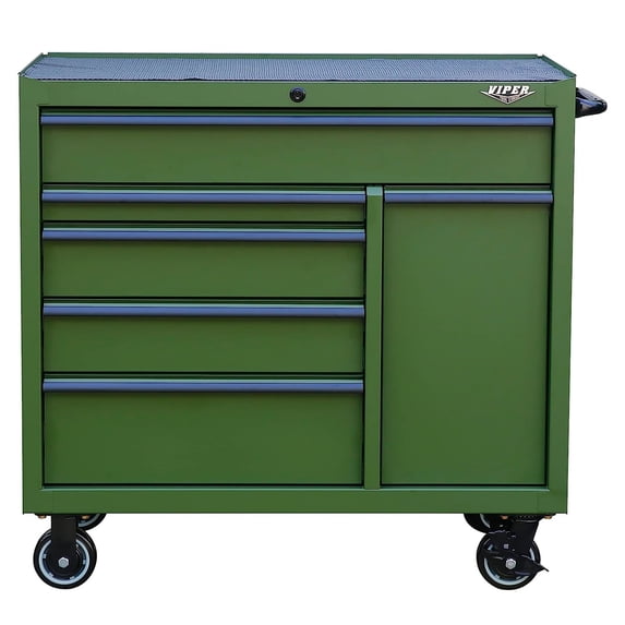 Viper Tool Storage V4106ARGR Viper Tool Storage 41-Inch 6-Drawer Steel Rolling Cabinet, Army Green