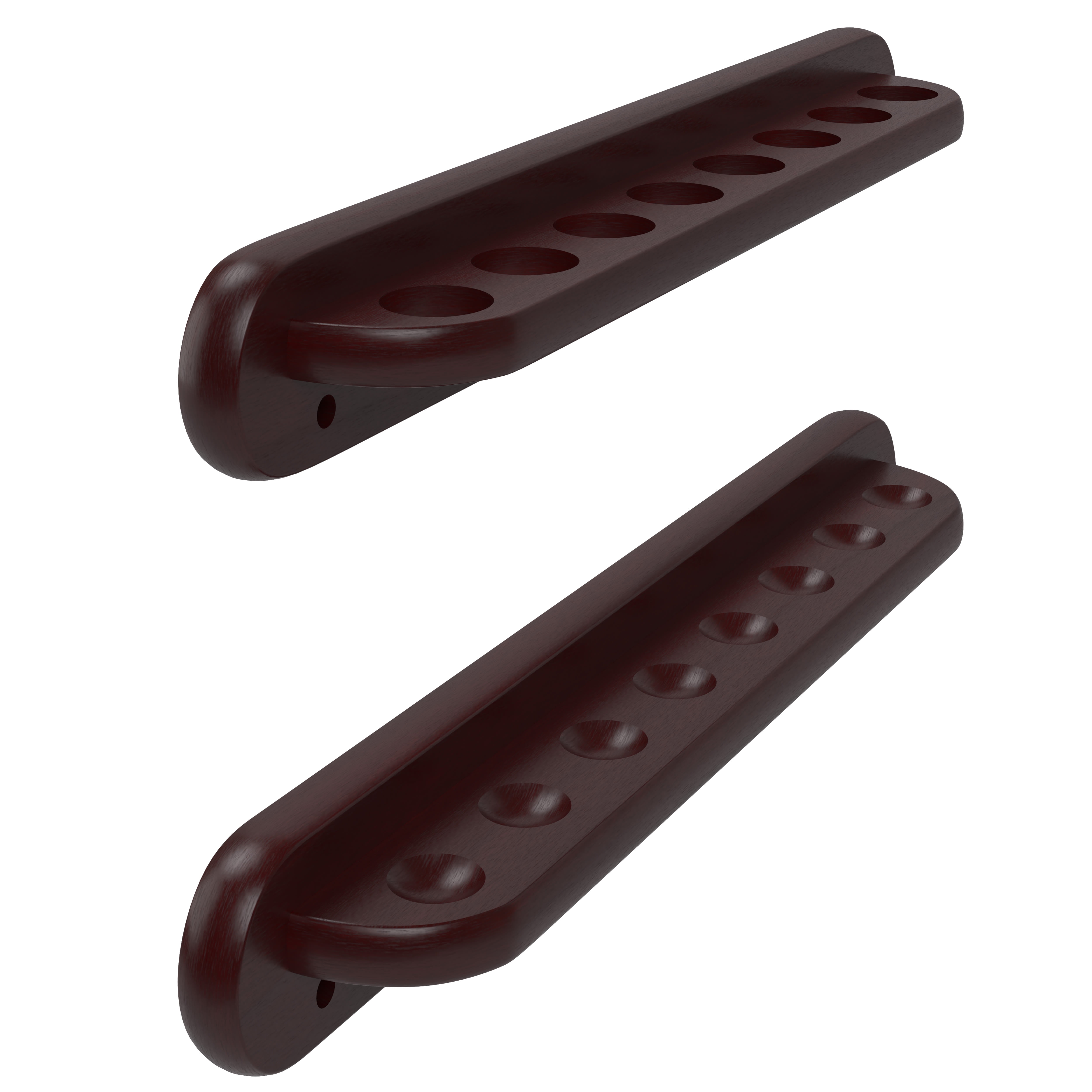 Mahogany Wall Mounted 8-Cue Billiard Rack