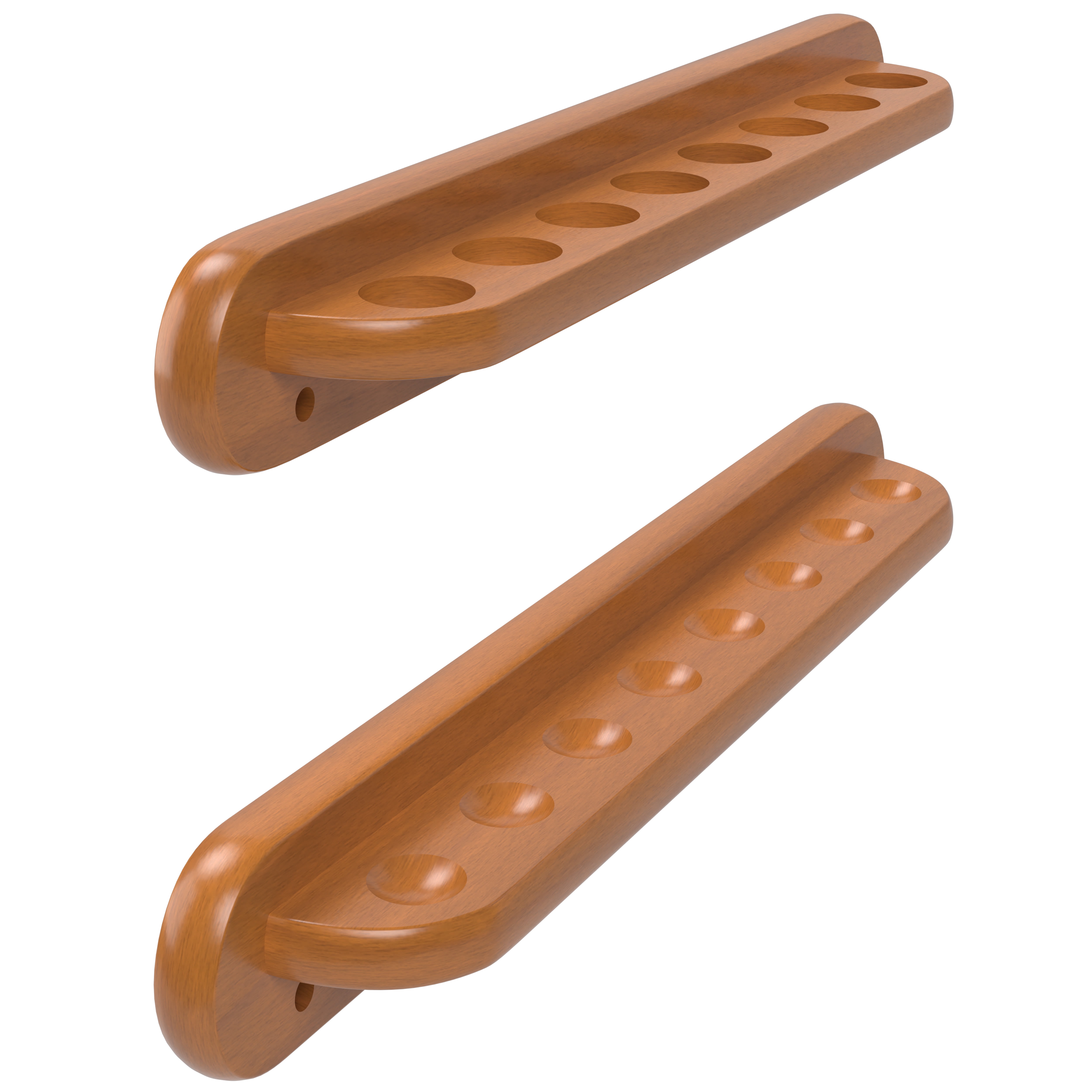 Oak 8-Cue Wall Mounted Billiard Rack