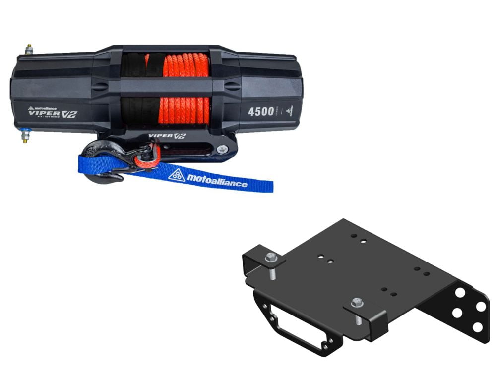 Viper V2 UTV Winch Kit 4500 lb Wide Spool With 60 Feet Orange Synthetic