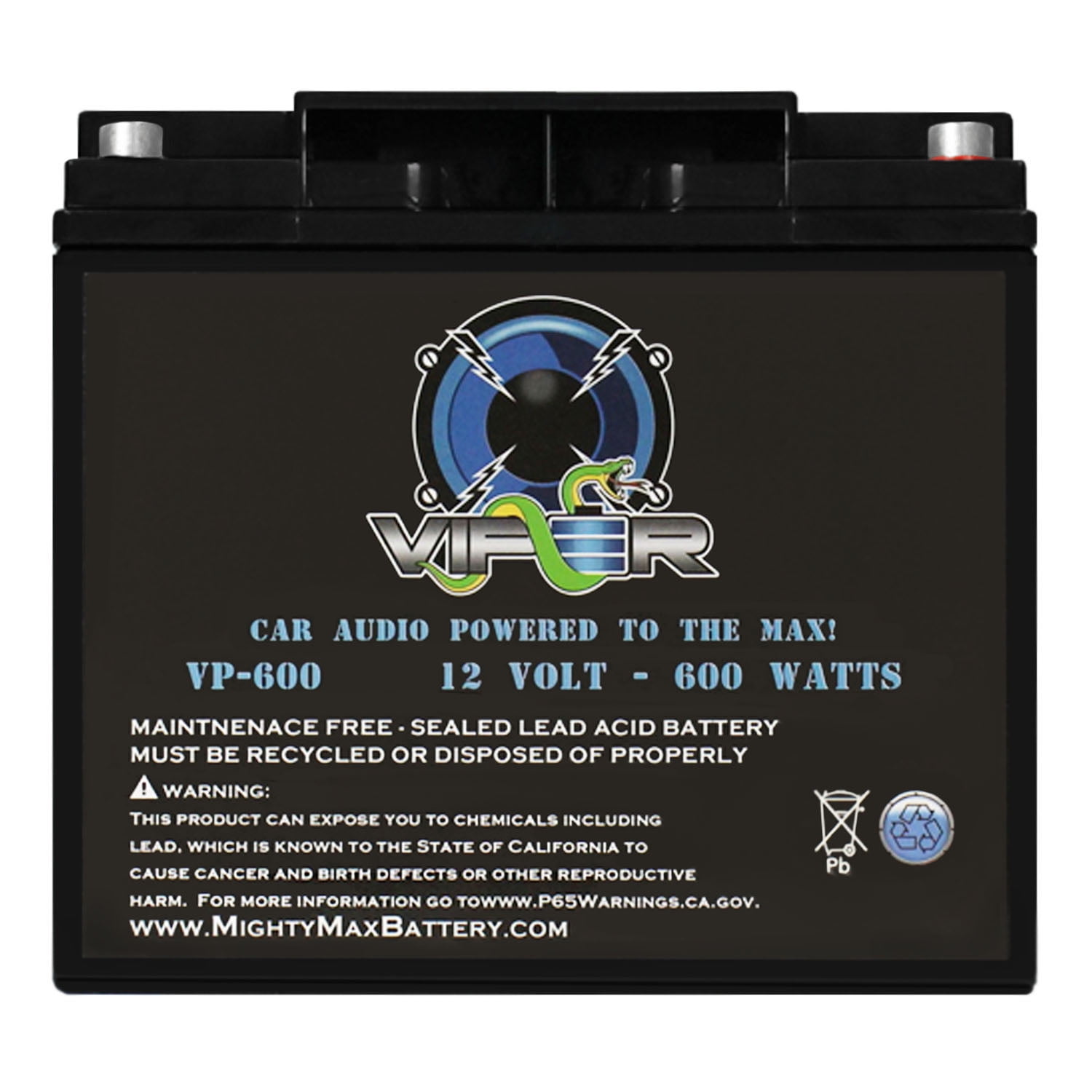 Viper VP-600 600 Watt Audio Replacement Battery for High Current AGM Car Audio Power Cell Battery