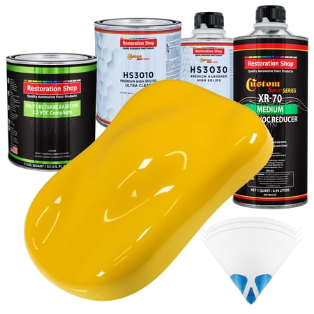 Viper Yellow Premium Quart Kit Low VOC URETHANE BASECOAT Car Auto Body Paint Kit