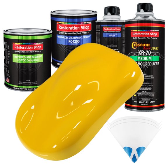 Viper Yellow Quart Kit Low VOC URETHANE BASECOAT Car Auto Body Paint Kit