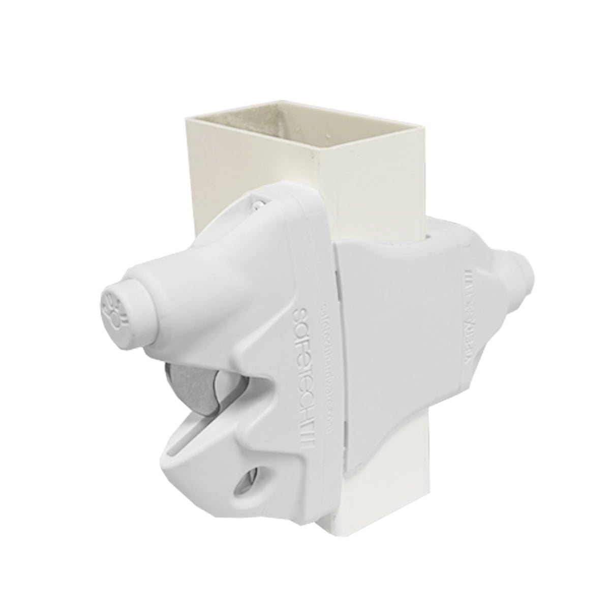 White Heavy-Duty Polymer Universal Gate Latch with Padlock Compatibility