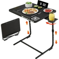 Vipeve Folding TV Tray Adjustable Dinner - Trays for Eating On Couch Wooden Tables Mate Stand Foldable Desk with Cup Holder Portable