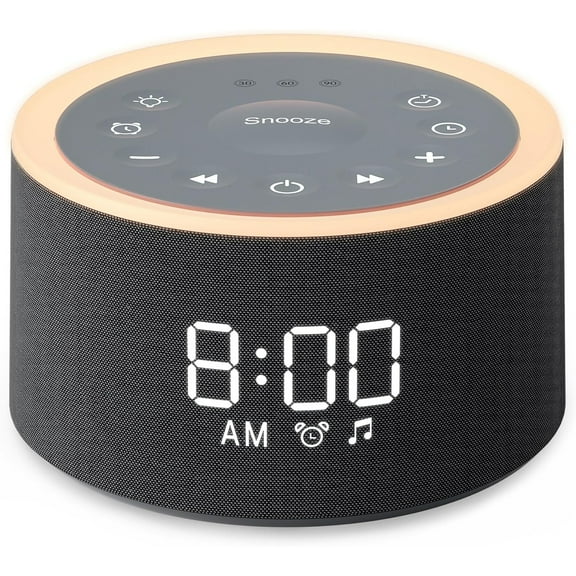 Vipeve Sound Machine & Alarm Clock - Sound Machine for Sleep, White Noise Machine with 29 Soothing Sounds, Night Light, 0-100% Dimmable, White Noise Alarm Clock for Bedrooms Adults
