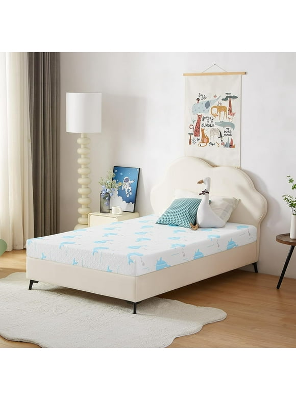 Vipkoe 5 Inch Twin Mattress for Kids Cooling Memory Foam Medium Feel, Bed-in-a-Box