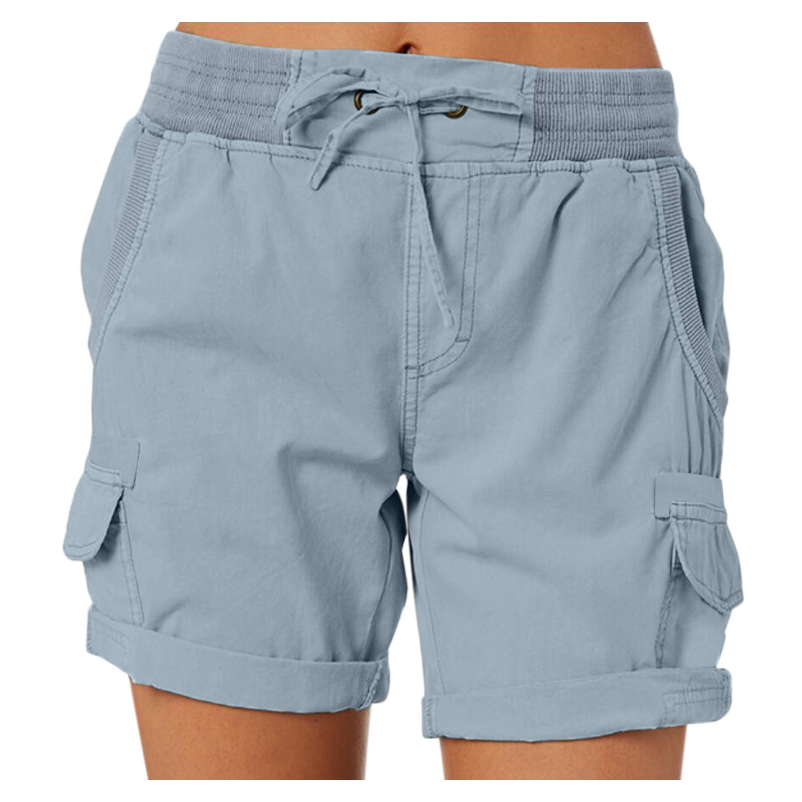 Vipones Women Cargo Shorts High Waisted Trendy Stretch Bermuda Shorts