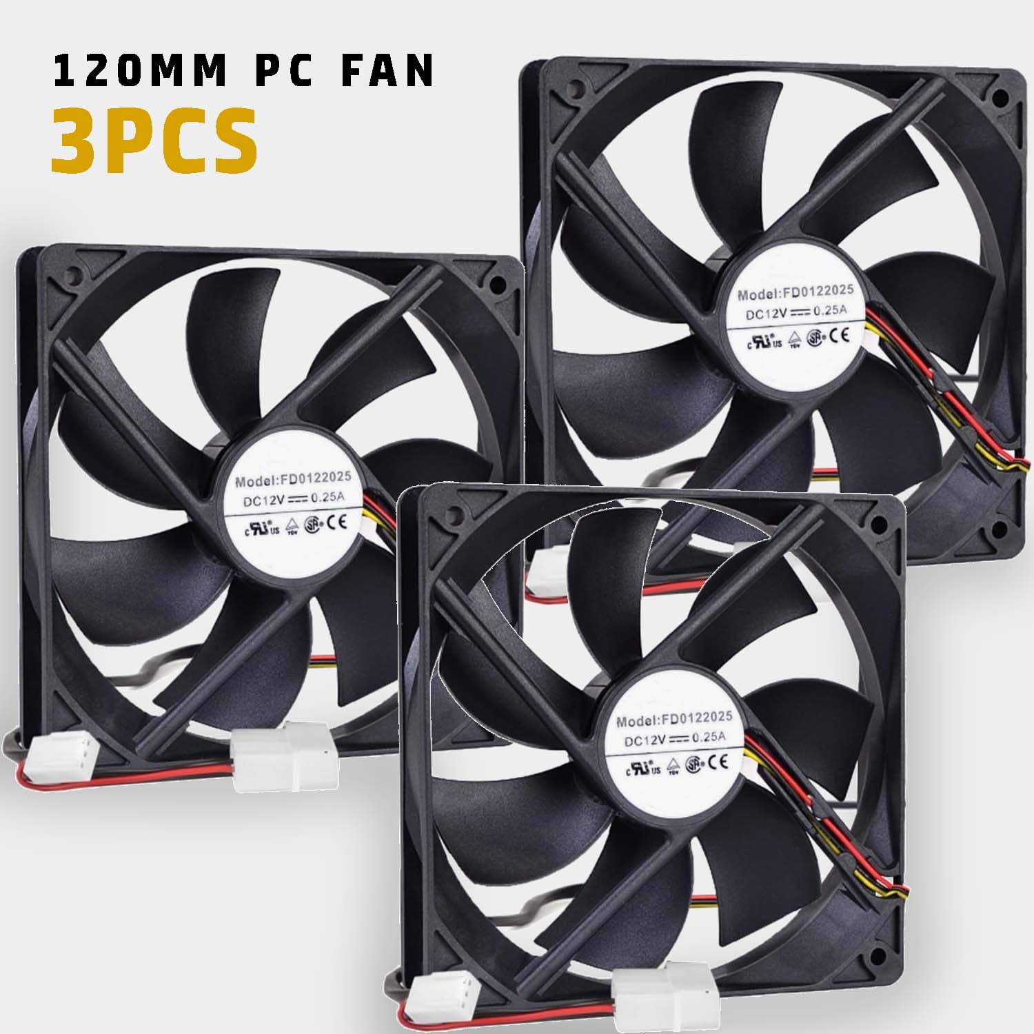 ViprTech 120mm Computer Case Fans for PC Desktop Cases CPU Coolers and
