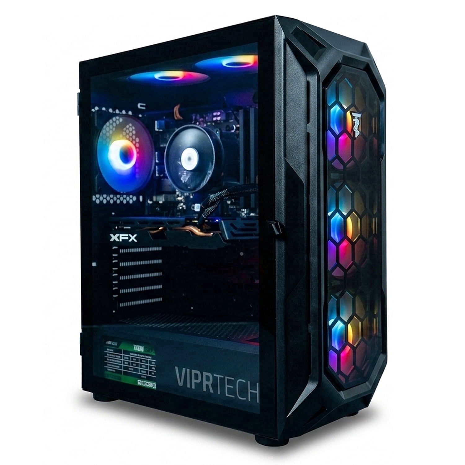 ViprTech Ghost Gaming PC - AMD Ryzen 7 (4.4Ghz), RX 580 8GB, 16GB DDR4, 500GB SSD, Desktop, Onyx Black
