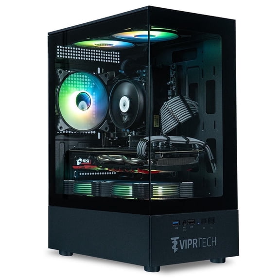 ViprTech Stryker 1.0 Gaming PC - AMD Ryzen 7 (4.1GHz), AMD RX 580 8GB, 16GB DDR4, 512GB SSD, Onyx Black