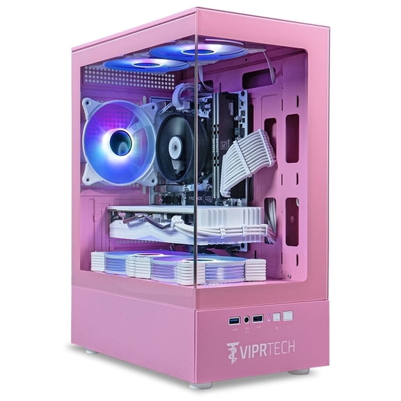 ViprTech Stryker 1.0 Gaming PC - AMD Ryzen 7 (4.1GHz), AMD RX 580 8GB, 16GB DDR4, 512GB SSD, Icon Pink