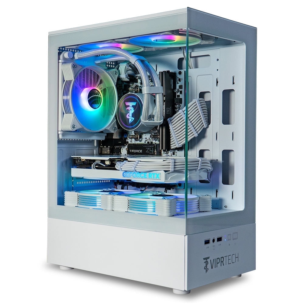 ViprTech Stryker 4.0 Liquid-Cooled PC - AMD Ryzen 7 (4.4GHz), RTX 4060 8GB, 32G DDR4, 1T SSD, White